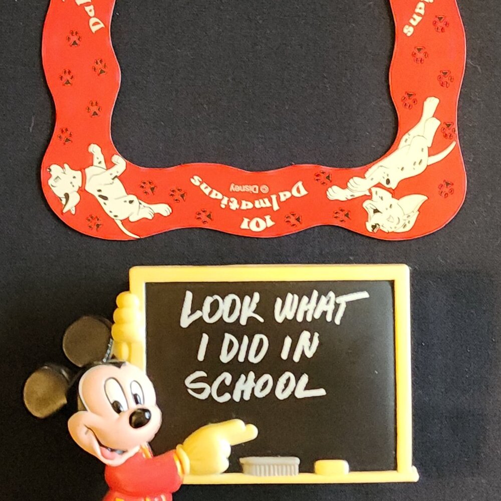 Vintage Disney Mickey Mouse Memo Clip 101 Dalmatians Frame Refrigerator Magnets